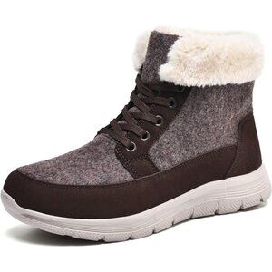 Women's Winter Snow Ankle Boots-Fur Lined Anti-Slip On Resistant Short Booties